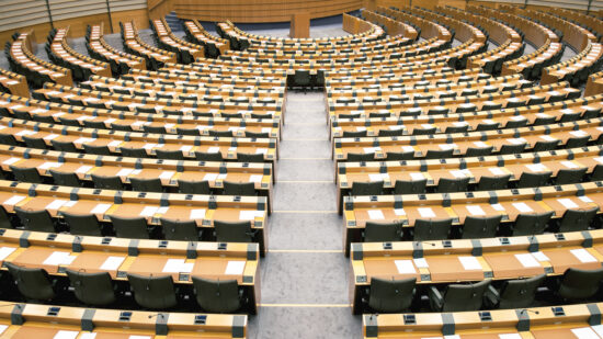 Empty Seats in Assembly Room European Parliament