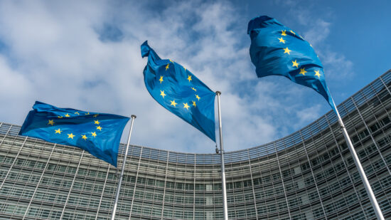 European Union flags at Berlaymont building